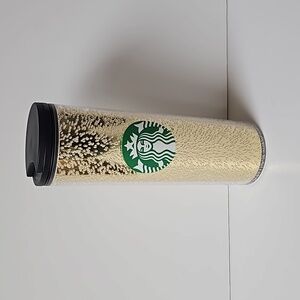 New Starbucks 2020 16oz Holiday Christmas Gold Champagne Bubbles Cup Tumbler